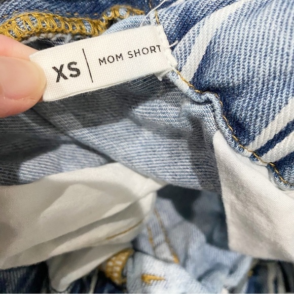 PACSUN Paperbag Denim Mom Shorts Striped High Rise Size XS - Picture 8 of 11